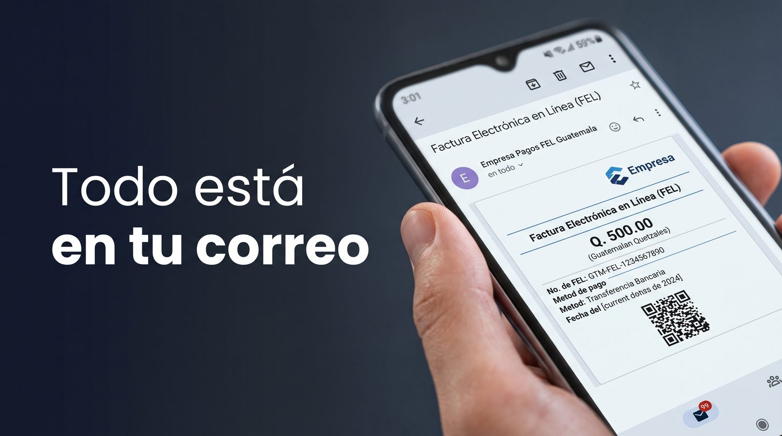 Comprobante de pago en el correo